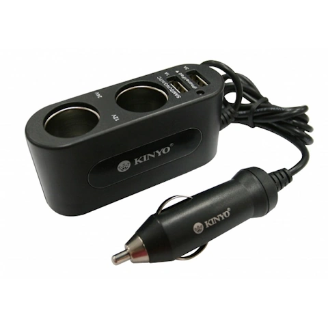 【KINYO】車用USB點煙器擴充座 KYCRU-19