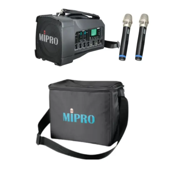 MIPRO MA-100D 雙頻道迷你無線喊話器+2麥克風(含背包)(限時特惠)