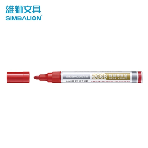 200B 雄獅奇異筆 紅-油性速乾粗字