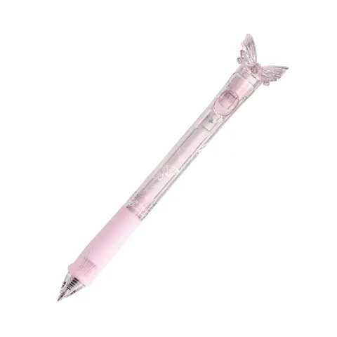 Tempo節奏 GL-350 水晶蝴蝶筆 0.5按動中性筆-紅墨