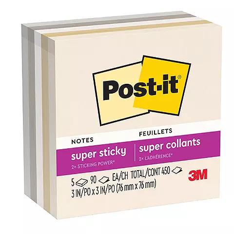 3M Post-it 654-5SSNTR 狠黏紙磚便條紙-大地色