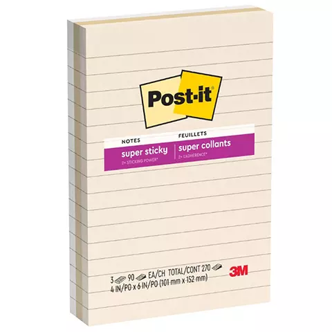 3M Post-it 660-3SSNTR 狠黏橫格便條紙-大地色